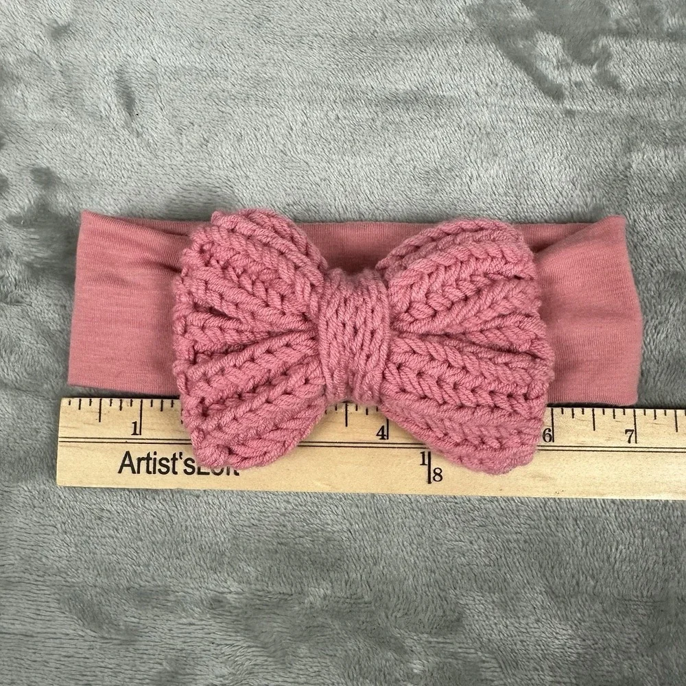 Carter's Baby Girls Headband Dusty Pink Crochet Bow